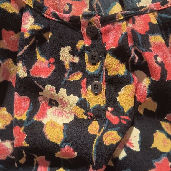 LC Lauren Conrad Dark Blue Floral Dress - Picture 3 of 5